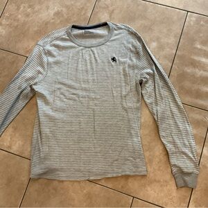 Y2K Gray Striped Long Sleeve Shirt